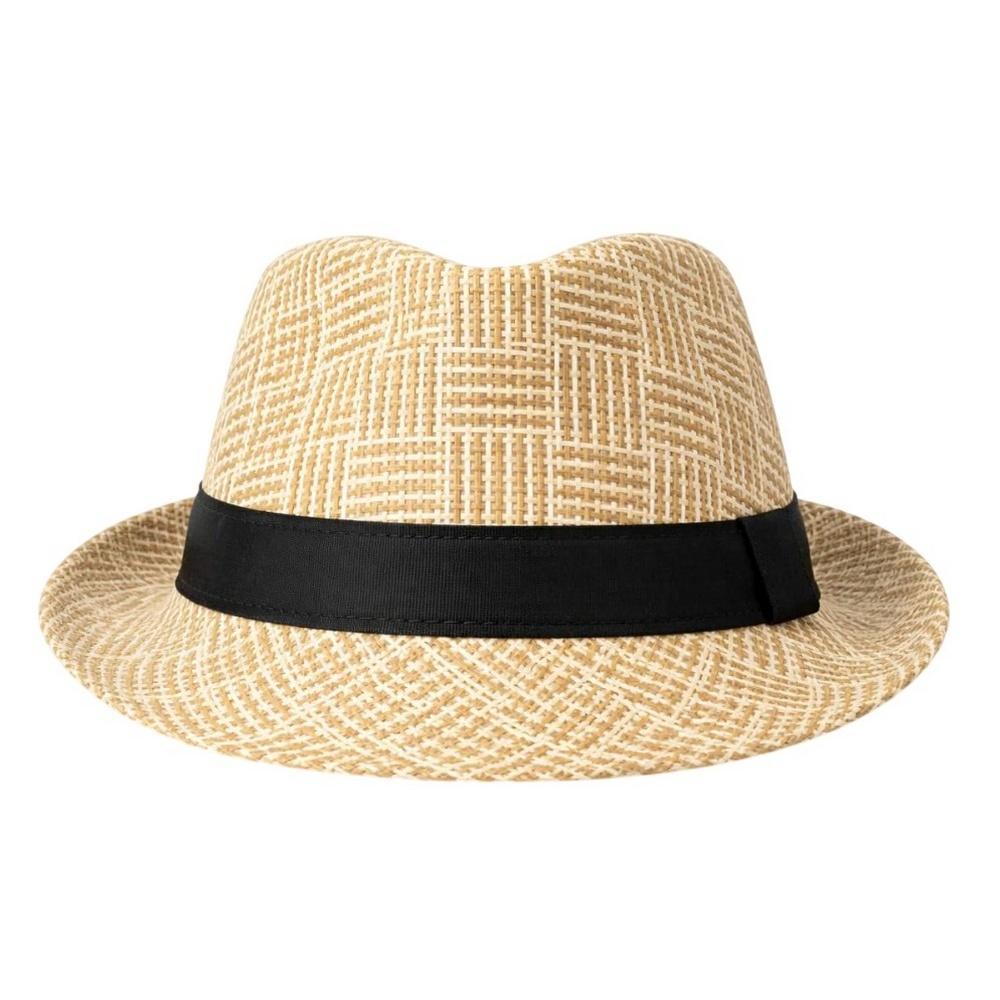Beechfield Contrast Straw Fedora
