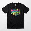 Rebel Graffiti Skull T Shirt Urban Streetwear for Men and Women Vintage Washed Versatile Casual Stretched Streetwear