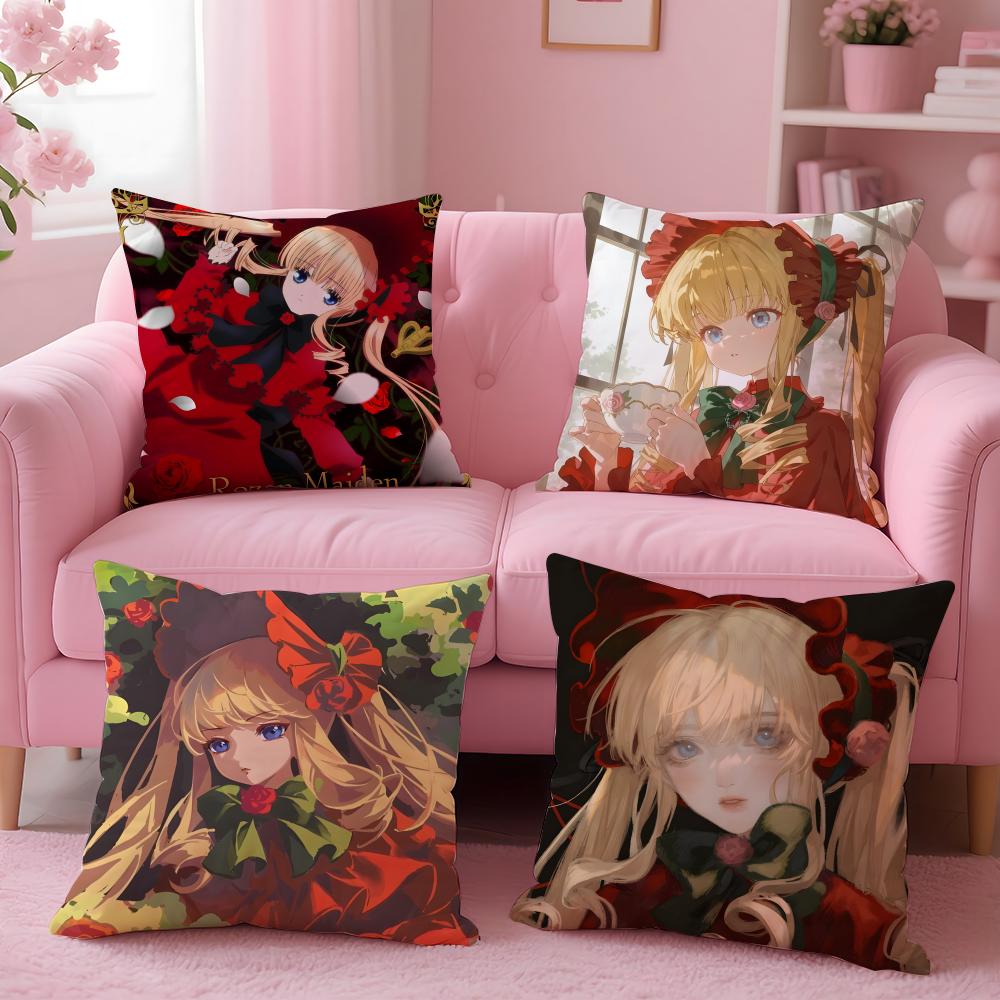 Anime Rozen Maiden Cushion Cover Cushion Cover Set 4Pcs 50X50 45X45 40X40 Pillowcase Decorative Sofa Home Decor