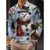 Christmas Men's Polo Shirt Santa Claus 3d Print Autumn Long Sleeve Shirt Casual T-shirt for Man Fashion Harajuku Men's Clothing