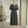 V-Neck Flower Print Long Dress VB7OP60
