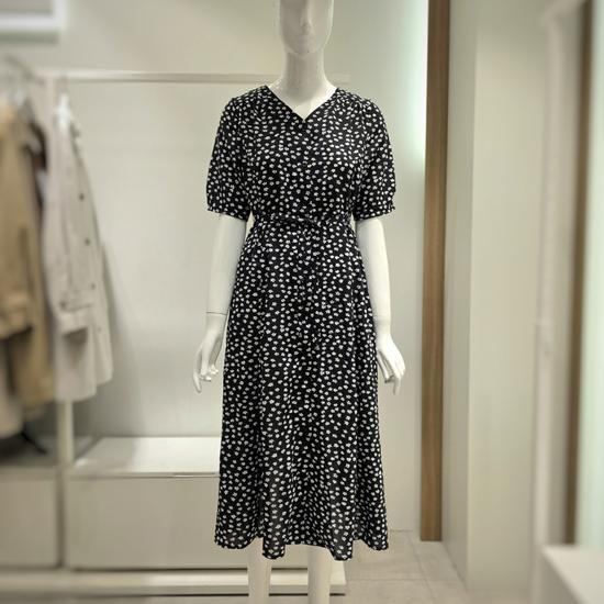 V-Neck Flower Print Long Dress VB7OP60