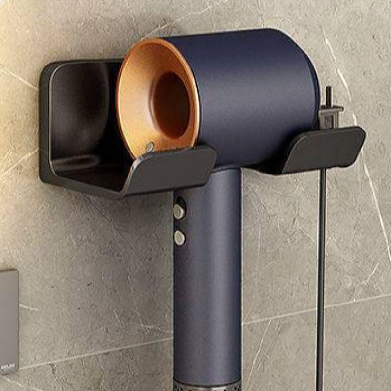 Universal No-Drill Wall-Mounted Hair Dryer Holder & Bathroom Storage Shelf