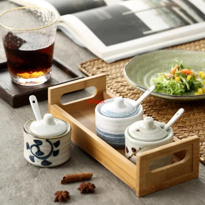 Japanese Tank Creative Seasoning Can Ceramic Seasoning Tank Kitchen Ware Storage Bottles and Jars Bottle Glass Bottle Jars