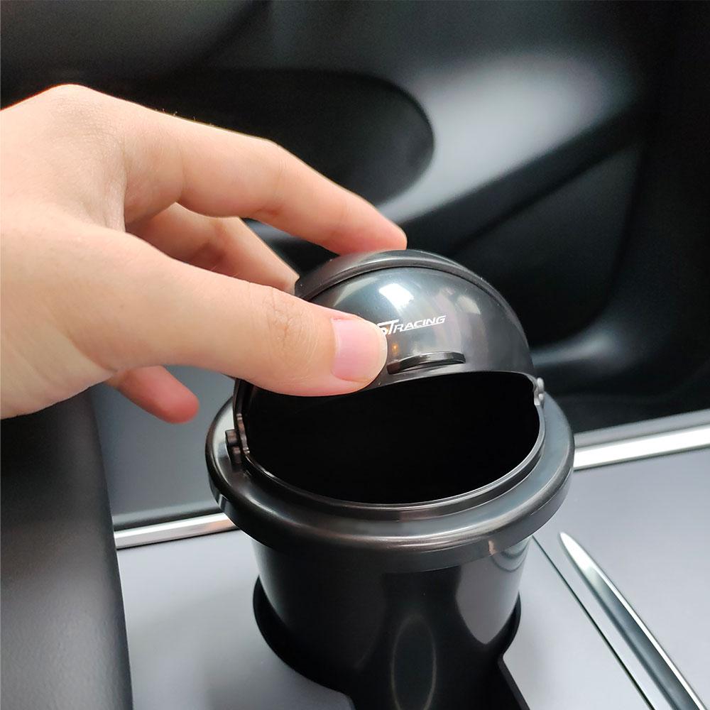 BAZQ7 Car Portable Trash Can Cute Storage Cup Dust-Proof Auto Accessories For Ford Mondeo Fiesta mk6 STRACING F150 Ranger Mustang Kuga