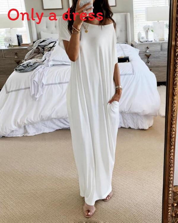 Robe Longue en Soie de Lait avec Motif Assemblé pour un Style Décontracté d'Été