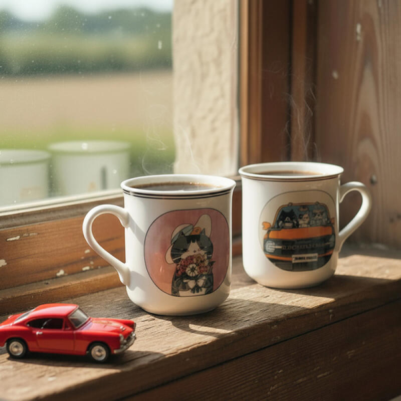 Morineko Cute Pop Art Cat Latte Coffee Mug 4P