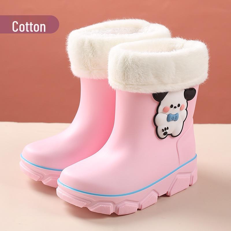 Children's Waterproof Non-slip Rain Boots for Kindergarten - Cute and Comfy with Velvet Lining
