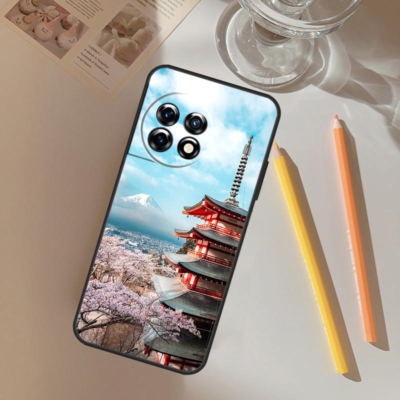 Japanese Art Temple Sakura Funda For OnePlus 12 12R 13 R 11 9 10 Pro 8T 9RT 10T OnePlus Nord 4 CE 2 3 Lite N20 N30 Case
