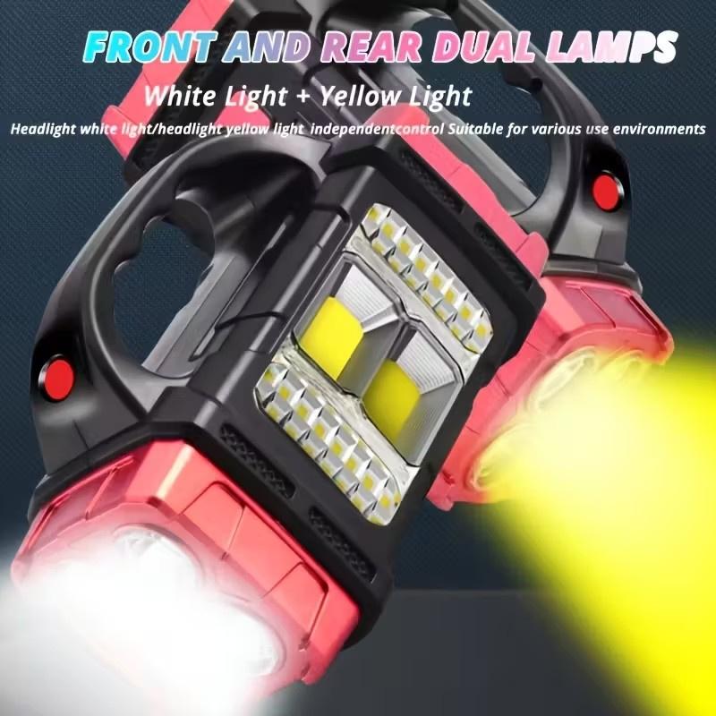 Solar-Powered Portable Light USB-Rechargeable Multi-Function Handheld Torch Ideal for Fishing and Camping Emergency Outdoor Work Light
