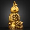 Copper Gourd Ornament Pure Copper Golden Toad Hundred Blessings Gourd Auspicious Fortune Gourd Living Room Entrance Shop Desktop