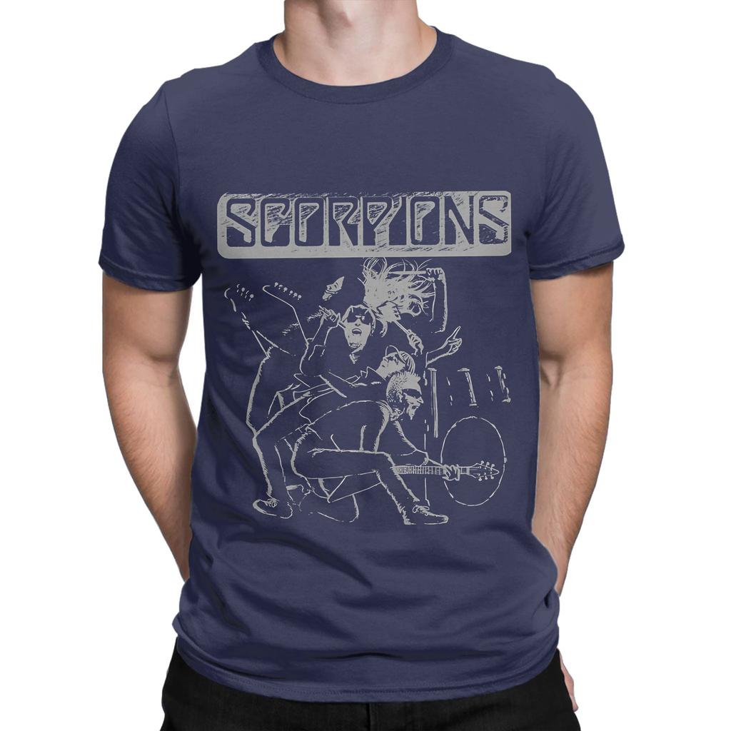 Vintage Sillhouette Band Funny 100 Cotton TShirt Scorpions Tees Tops For Unisex