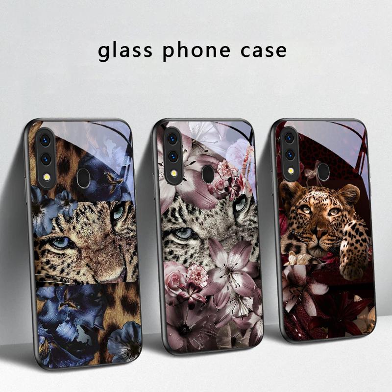 Flower Leopard Shadow For Samsung Galaxy A30 A31 A32 A33 A34 A35 A42 A30s A20 A25 A26 A51 A56 A54 A72 A73 70 Glass Phone Case
