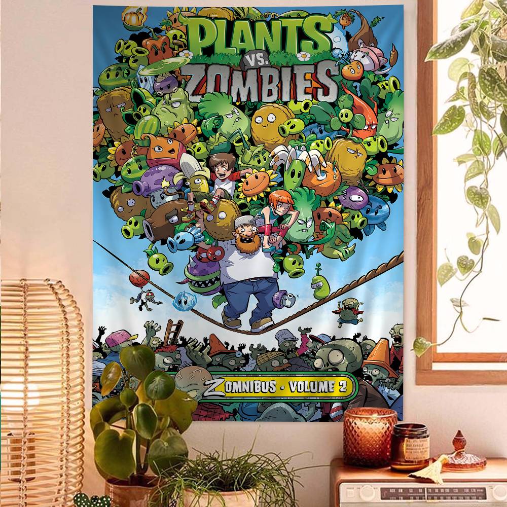 

Classic Game PPlants Vs ZZombies Tapestry Wall Hanging Cheap Hippie Wall Hanging Bohemian Wall Tapestries 74x94cm(29x37in)