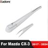 Rear Window Wiper Cover Trim For Mazda CX-3 CX3 2017-  2024 Chrome Car Tail Windshield Wiper Arm Blade Frame Accessories