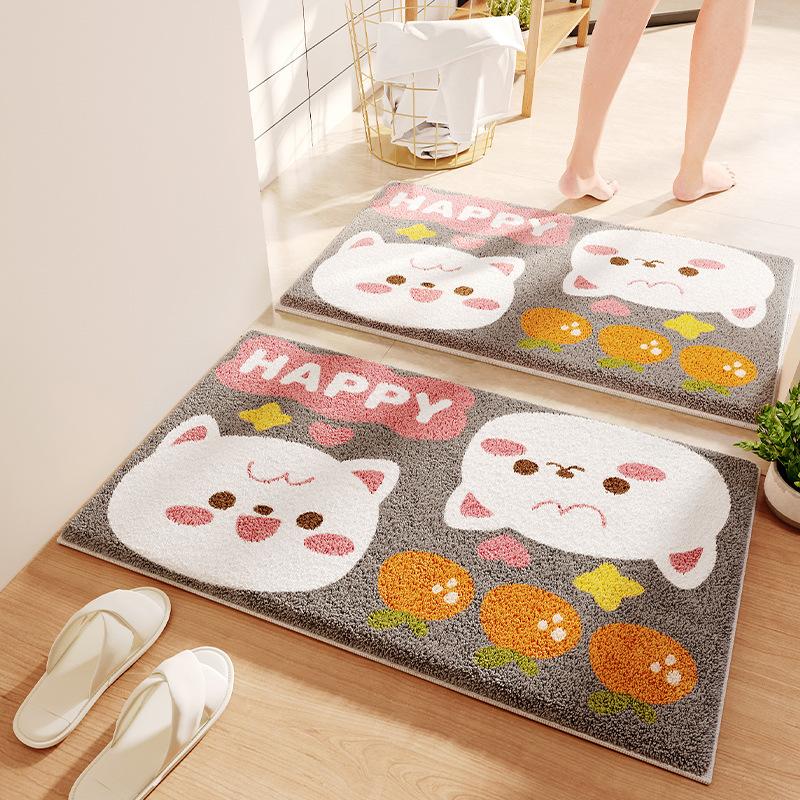 Absorbent Monster Bathroom Floor Mat Bathroom Floor Mat Imitation Cashmere Door Mat Non-slip Mat Household Bedroom Carpet Door Mat