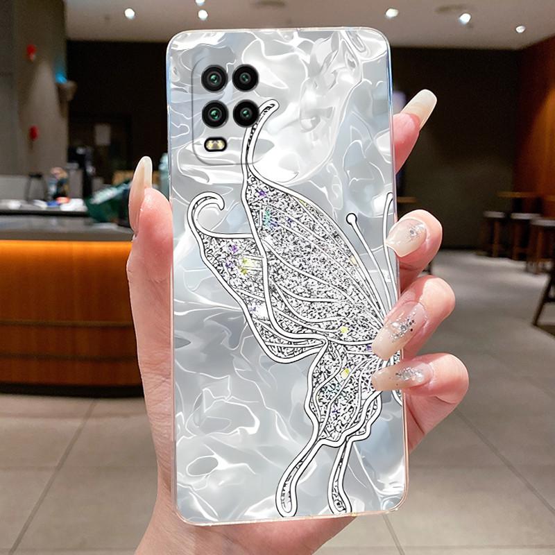 Für Xiaomi Mi 10 Lite 5G Hülle Klar Luxus Mode Schmetterlingsblumen Weicher TPU Stoßfänger Abdeckung Für Xiaomi Mi 10 Lite Zoom Handyhülle