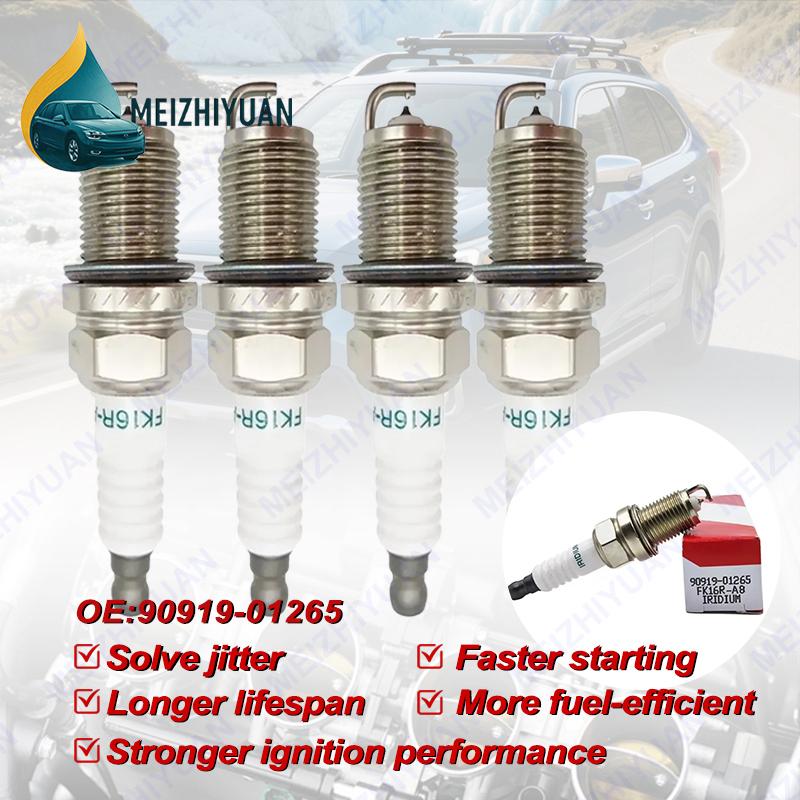 

4/8PCS 90919-01265 FK16RA8 Dual Iridium Spark Plug For Toyota Yaris Prius C 1.5L Hybird 2012- 90919 01265 FK16R-A8 4 pcs