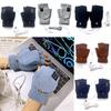 Unisex USB Electric Heating Gloves Flip Cover Touch Screen Winter Heated Gloves Keep Warm Knitted Hands Warmer Outdoor