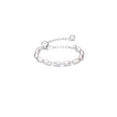 Eenie Beenie Silver Unique Ball Chain Ring (adjustable Size)