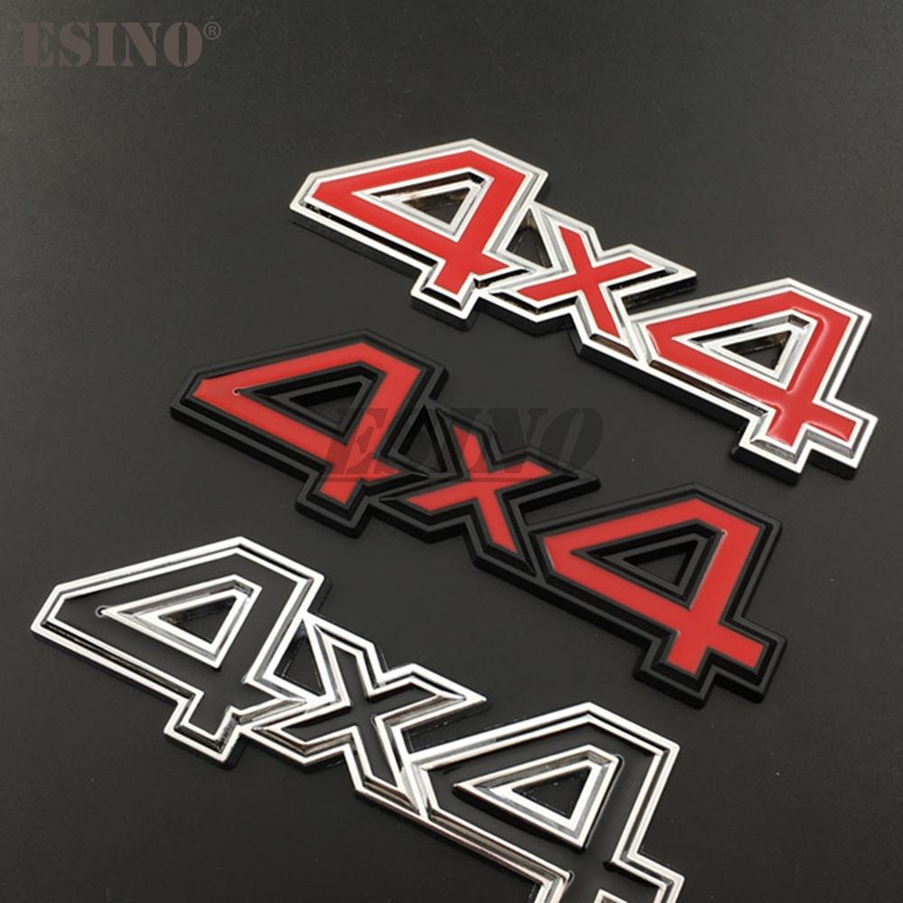 3D 4 x 4 4WD 4 Wheel Drive Offroad Car Metal Alloy Trunk Adhesive Badge Body Tailgate Displaceme Emblem