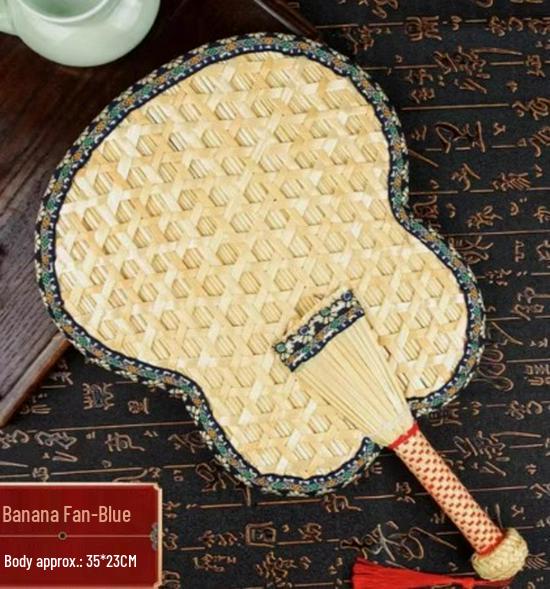 Portable Handmade Palm Leaf Fan: Old-fashioned, Durable, Child-Friendly, Mosquito Repellent, Woven Straw Design