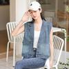 Women's Summer Denim Vest - High-End Design, Casual Sleeveless Outerwear, Short Jacket