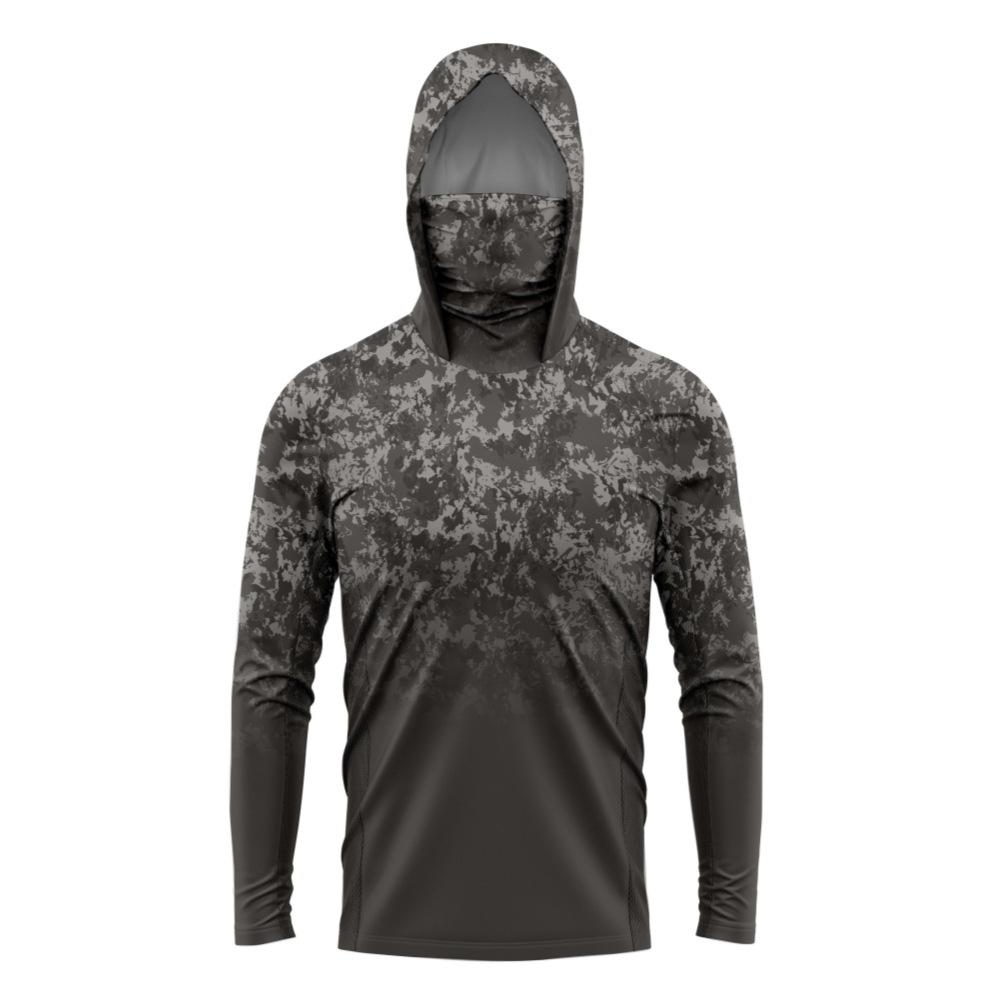 Cross-border Men's Fishing Suit Outdoor Long-sleeved Sunscreen Suit Camouflage Fishing Suit Luya Mask Integrated Cycling Suit