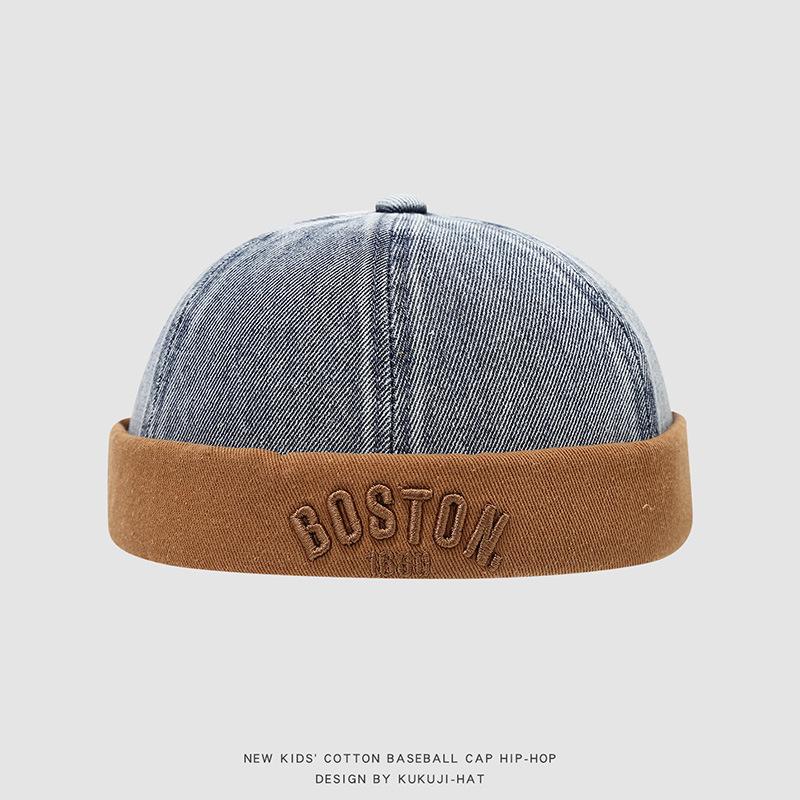 Korean Fashion Embroidered Denim Cap for 1-3 Year Olds - Unisex Spring/Summer Style