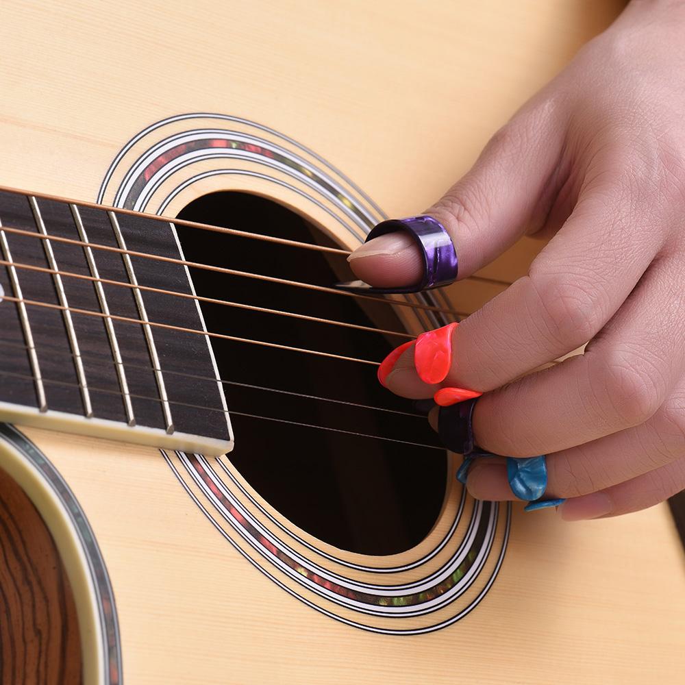 Guitar Slides Set Includes 3 Glass Slides (5.1cm  6cm  7cm) + 1 Stainless Steel Slide (6cm) + 4pcs Celluloid Thumb &