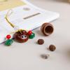 Aromatherapy Wooden Acorn Solid Perfume Balls with Glass Lotus Pod