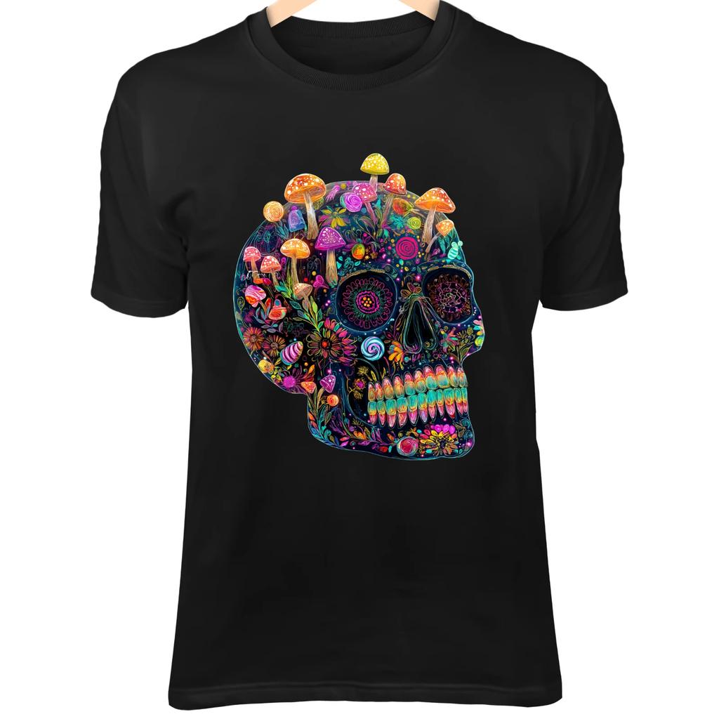 Sugar Skull Candy House - Colorful Patterns, Mushroom Roof & Halloween Lanterns