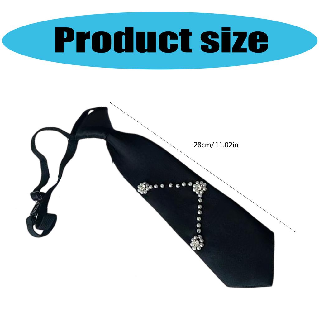Uniform Black Ties For Janpanese JK Uniform Cosplay Accessory Neckwear jk seifuku Cute Anime Necktie with Pearls