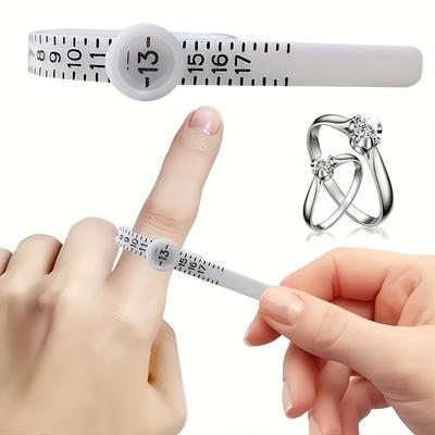 5pcs/set Easy-to-Use Ring Sizer Tool - Reusable Finger Measuring Gauge, US Sizes 1-17, Perfect for Online Jewelry Shopping (White)