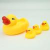 Playful Yellow Duck Bath Toy Set: Mother Duck & Three Ducklings - Soft Rubber Squeeze & Squeak