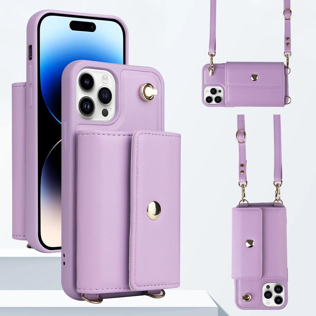 Crossbody Cards Solt Wallet Leather Case for IPhone 14 15 Pro Max 13 12 11 XR XS 7 8 SE 2022 Lanyard Long Strap Holder Bag Cover