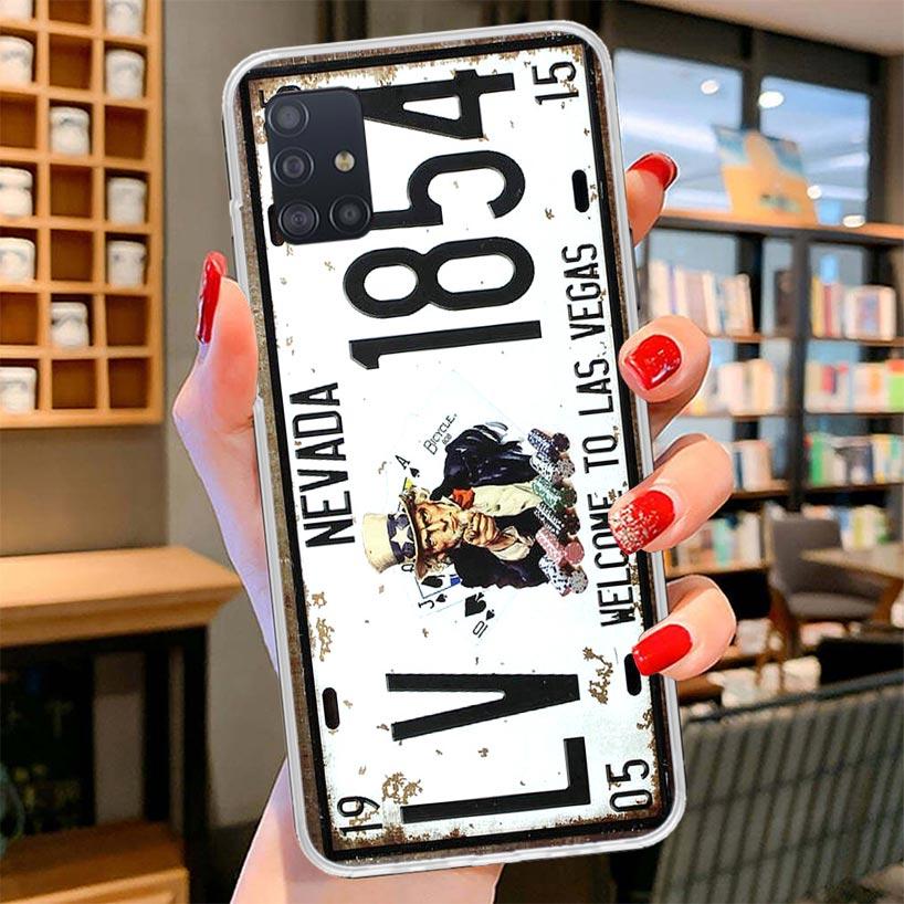 License New York Plate Number Cover Phone Case For Samsung Galaxy A12 A22 A32 A52 A72 A02S Phone Case Note 20 Ultra 10 S10 Plus