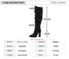 Fashion Women Over The Knee Boots Pointed Toe 10cm Block Heels Knee High Boots Pleated Boots Women Shoes 2025 New Zapatos De Mujer