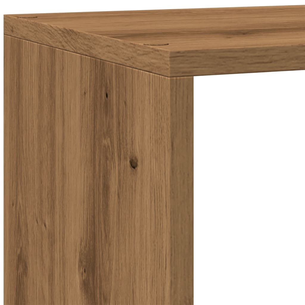 Room Divider Bookshelf 4 Tier Artisan Oak Design 143.5 X 29 X 143.5 Cm