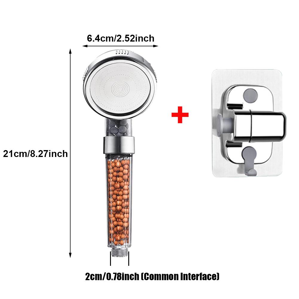 1-3Pcs Filtered Shower Head Bathroom ABS High Pressure Water Saving Spray Handheld Clear Showerheads with Filter Beads