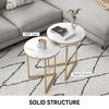 Set of Two Marble-Effect Nest of Tables - White/Gold-Tone