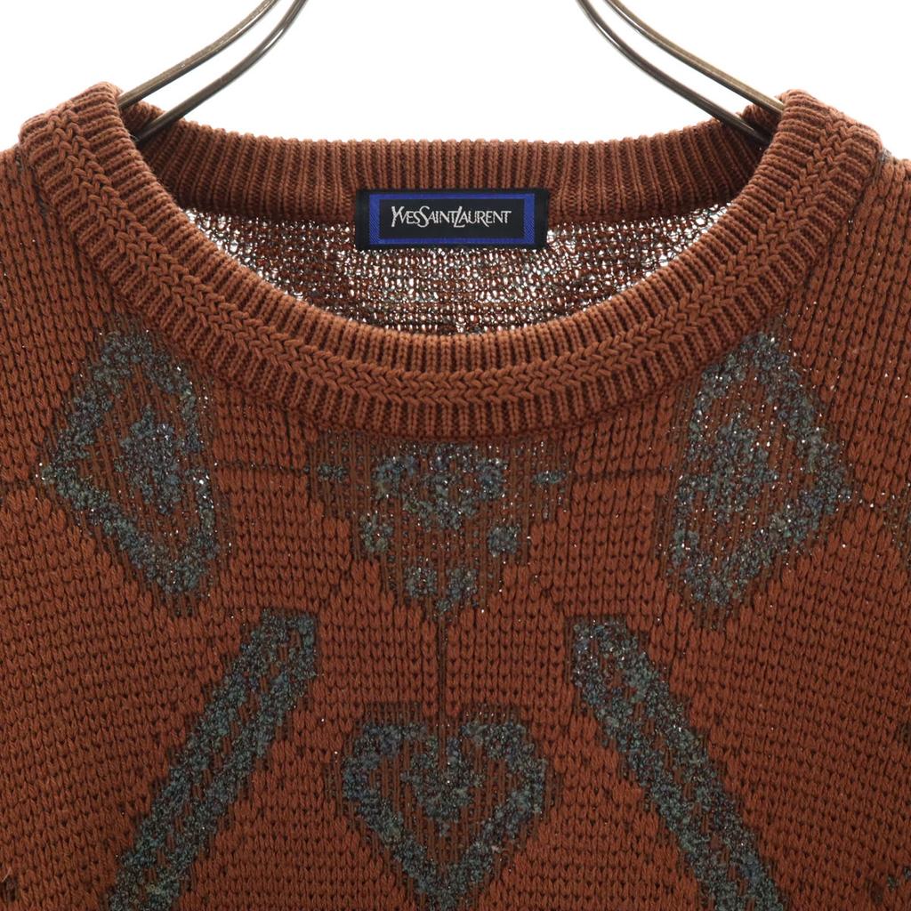 YVES SAINT LAURENT 90s Old Overall handle Long sleeve sweater M knit Men's Used