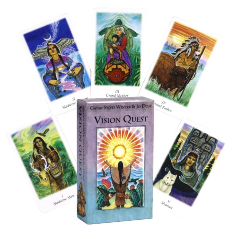 Hot Sales Vision Quest Tarot 78-Card Deck 10.3*6cm Fate Divination Tarot Cards FortuneTelling Card Games Party Board Game