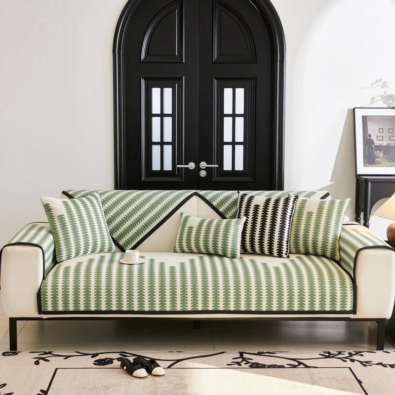 Nordic Minimalist Sofa Mat Hot Selling Four Season Pure Cotton Anti Slip Cushion Four Seasons Universal Sofa Cover Back Towel