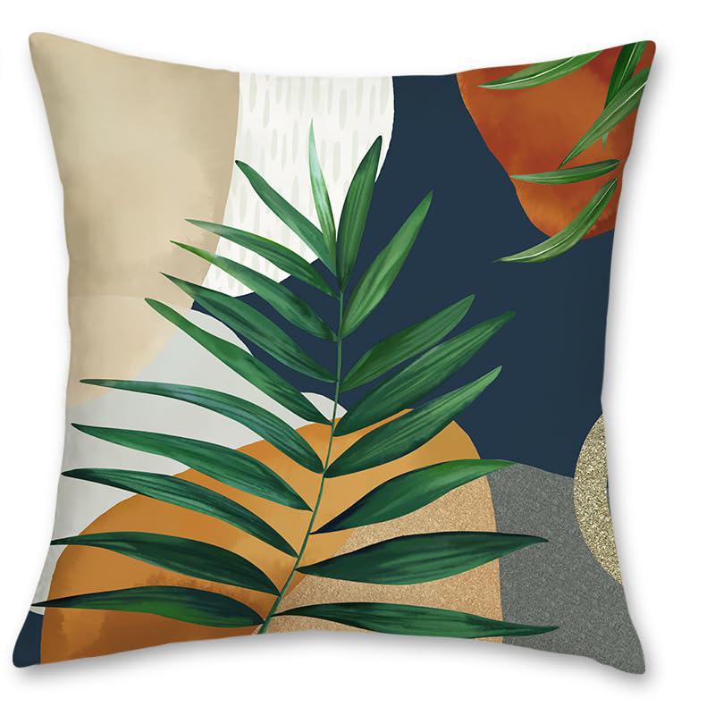 

Домашний Декор Тропический Лист Геометрический Узор Наволочка для Подушки Декоративная Наволочка для Подушки Подходит для Дивана Спальни Автомобиля 16x16Inch