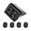 Solar Wireless Tire Pressure Monitor TPMS Tire Pressure Detector Car Tyre Monitoring System with 4 External Sensors Large LCD Display