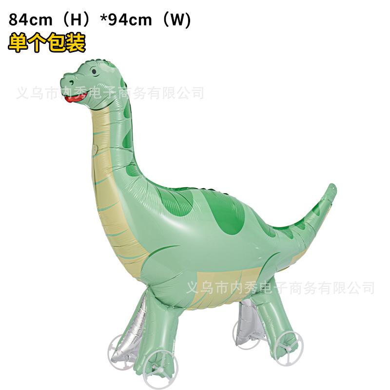 4D Djur Aluminiumfolieballong Med Hjul Stor Tredimensionell Elefant Kreativ Rullande Ballong Ståndleksak Festdekoration