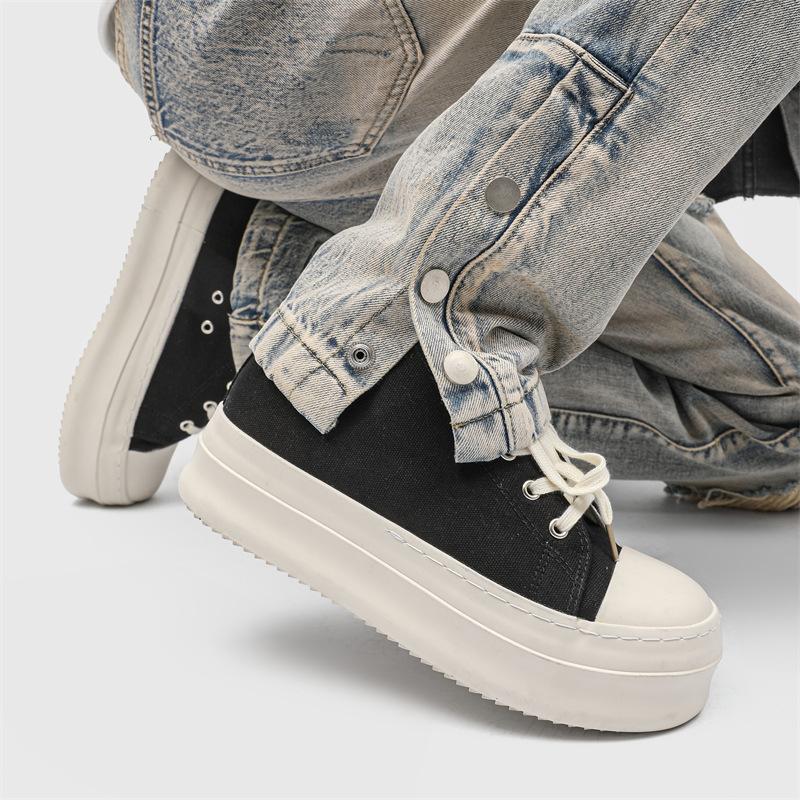 Neue Herrenschuhe mit dicker Sohle, höhenverstärkend, mittelhoch, Herrenschuhe, lässige trendige Canvas-Schuhe, Nische, High-Street-Board-Schuhe, Herren X273