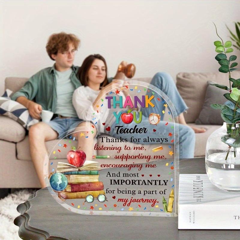 2D Flat Thank You Teacher Gift Desk Decor Plaque, Suitable for wall decoration, porch, room, villa, accents Home, Hallway, or Workplace - Rustic Farmh