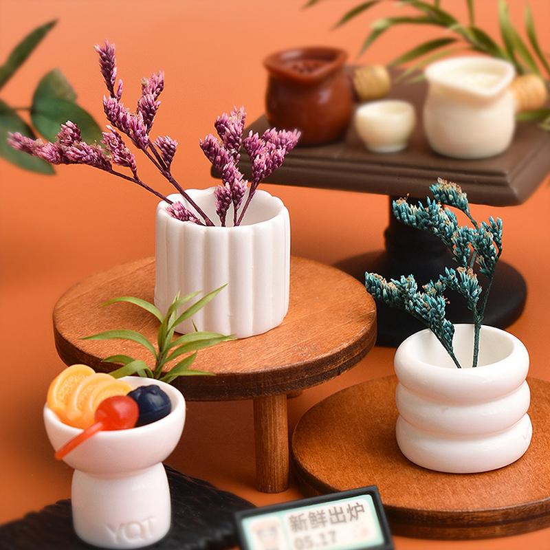 5Pcs Dollhouse Miniature Vase Plant Potted Model Dollhouse Home Decor Toy Micro Landscape Scenery Photo Props